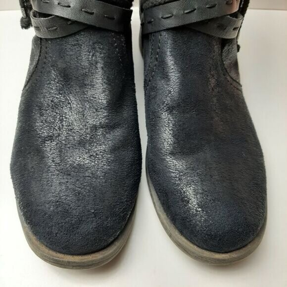 JANA | Germany Chunky Low Heel Shimmer Booties w/ Strap Detail Sz 9.5 US/ Eur 41 - Picture 7 of 15